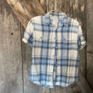 Men’s Lucky Brand shortsleeved western snap shirt (L)